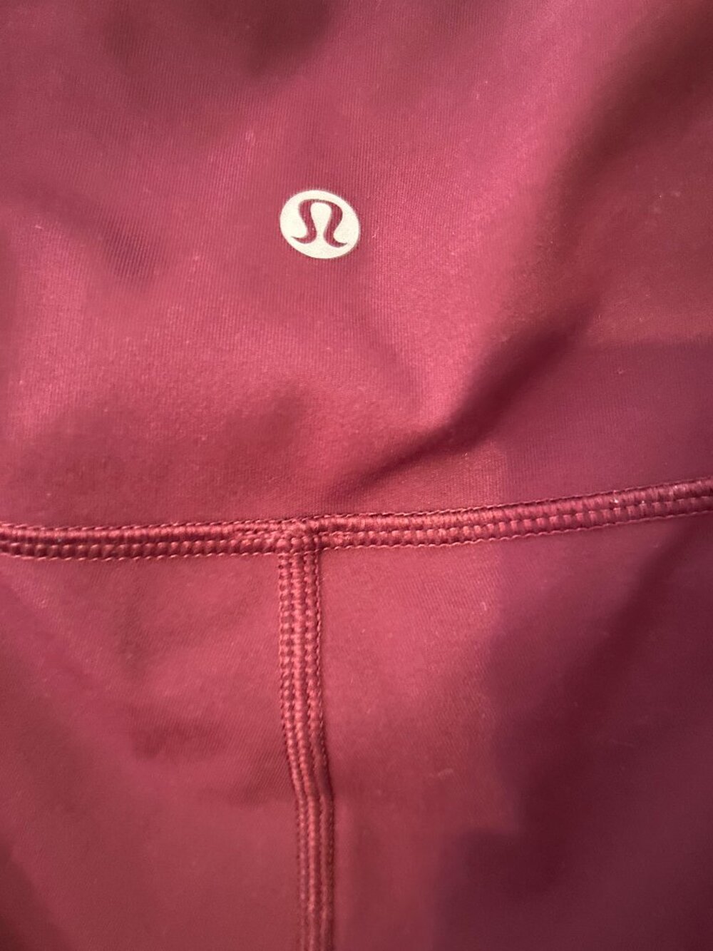 Burgandy Lululemmon yoga pants- come to mide calf
